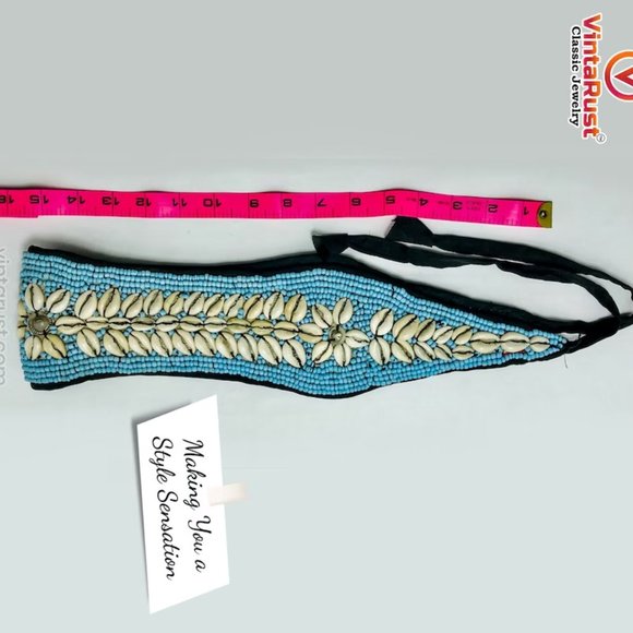 Vintage Afghan Beaded Shell Belt: Tribal Belly Dance Jewelry main image 7